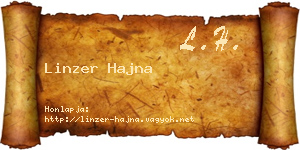 Linzer Hajna névjegykártya